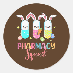 Funny Pills Bunny Pharmacy Squad Pharmacist Life Ronde Sticker