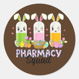 Funny Pills Pharmacy Squad Pharmacist Life Easter Ronde Sticker