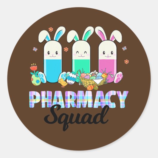 Funny Pills Pharmacy Squad Pharmacist Life Easter Ronde Sticker (Voorkant)