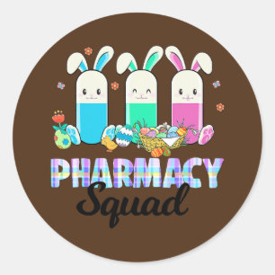 Funny Pills Pharmacy Squad Pharmacist Life Easter Ronde Sticker