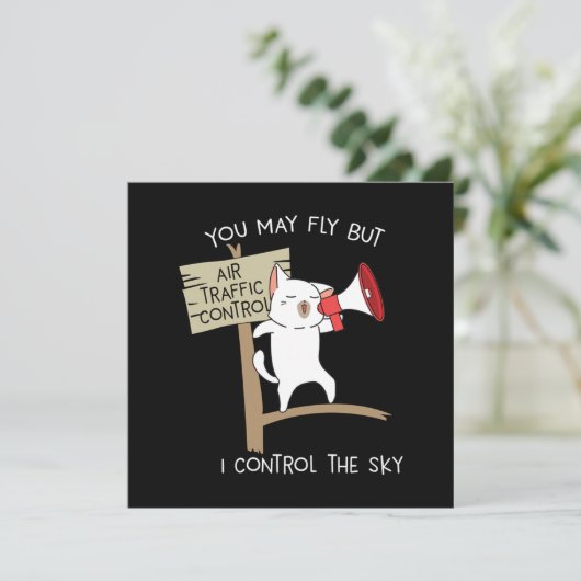 Funny Pilot Aviation Air Traffic Controller Statem Kaart (Staand voorkant)