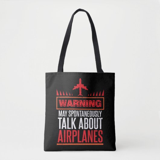 Funny Pilot en Vliegtuig Gifts Tote Bag (Voorkant)