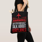 Funny Pilot en Vliegtuig Gifts Tote Bag (Dichtbij)