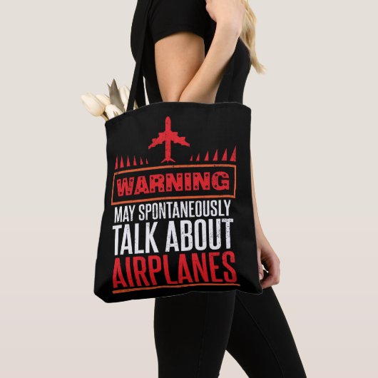 Funny Pilot en Vliegtuig Gifts Tote Bag (Dichtbij)