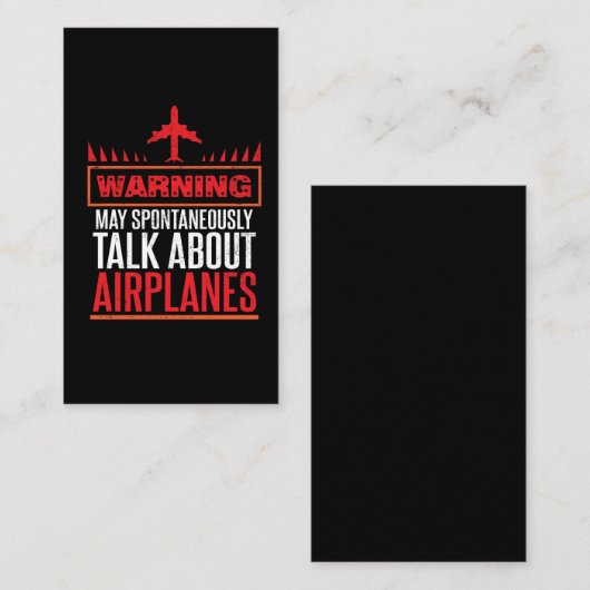 Funny Pilot en Vliegtuig Gifts Visitekaartje (Voorkant / Achterkant)