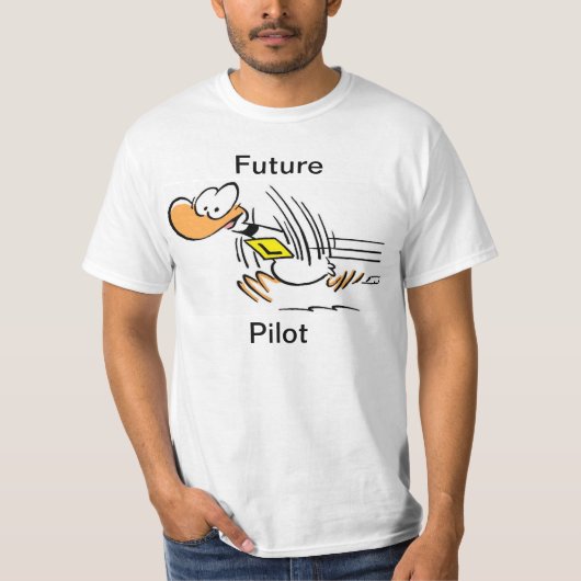 Funny Pilot Flying Cartoon Shirt (Voorkant)