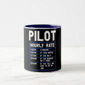 Funny Pilot Hourly Rate Tweekleurige Koffiemok (Center)