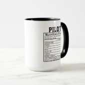 Funny Pilot Nutrition Facts Airline Crew Gift Mok (Voorkant rechts)