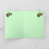 Funny pilot Santa on Rudolph plane kerstcard Feestdagen Kaart (Binnen)