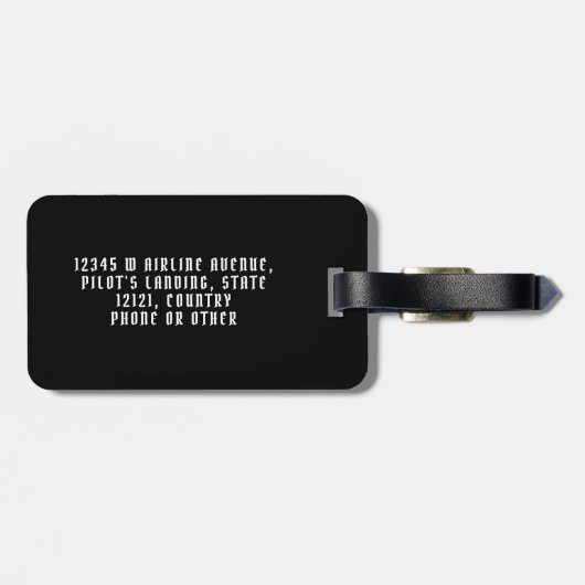 Funny Pilot Skull Airplanes Pirate Humor | Aangepa Bagagelabel (Achterkant horizontaal)
