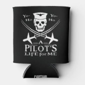 Funny Pilot Skull Airplanes Pirate Humor | Aangepa Blikjeskoeler (Voorkant)