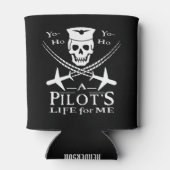 Funny Pilot Skull Airplanes Pirate Humor | Aangepa Blikjeskoeler (Achterkant)