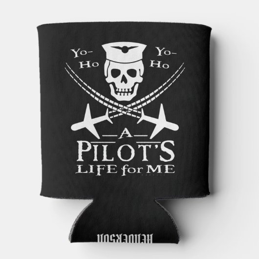 Funny Pilot Skull Airplanes Pirate Humor | Aangepa Blikjeskoeler (Achterkant)