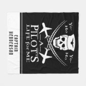 Funny Pilot Skull Airplanes Pirate Humor | Aangepa Fleece Deken (Voorkant (Horizontaal))