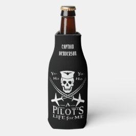 Funny Pilot Skull Airplanes Pirate Humor | Aangepa Flesjeskoeler