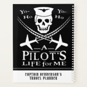 Funny Pilot Skull Airplanes Pirate Humor | Aangepa Planner (Achterkant)