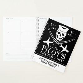 Funny Pilot Skull Airplanes Pirate Humor | Aangepa Planner