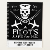 Funny Pilot Skull Airplanes Pirate Humor | Aangepa Planner (Voorkant)