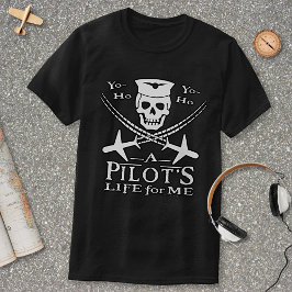Funny Pilot Skull Cross Airplanes Pirate Humor Dk T-shirt