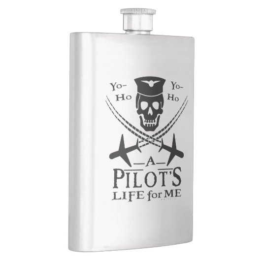 Funny Pilot Skull Cross Airplanes Pirate Humor Flacon (Rechts)