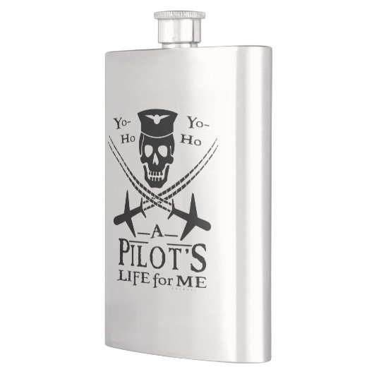 Funny Pilot Skull Cross Airplanes Pirate Humor Flacon (Links)