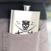 Funny Pilot Skull Cross Airplanes Pirate Humor Flacon (Voorbeeld)