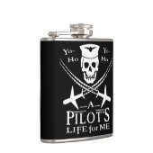 Funny Pilot Skull Cross Airplanes Pirate Humor Heupfles (Rechts)