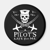 Funny Pilot Skull Cross Airplanes Pirate Humor Magneet (Voorkant)