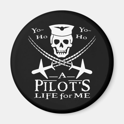 Funny Pilot Skull Cross Airplanes Pirate Humor Magneet (Voorkant)
