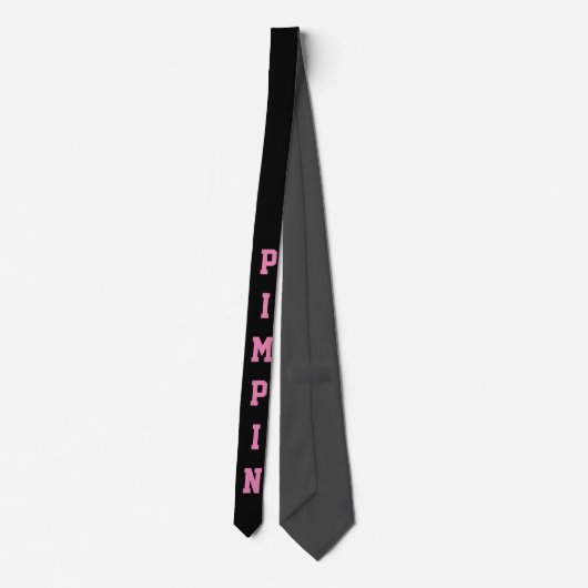 Funny Pimp Black Pink Novelty Stropdas (Achterkant)