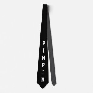Funny Pimpin Black en White Novelty  Stropdas