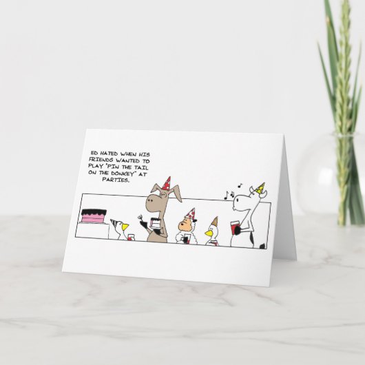 Funny Pin the Tail Birthday Kaart (Voorkant)