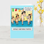 Funny Pin the Tail on the Donkey Birthday Kaart (Gele Bloem)