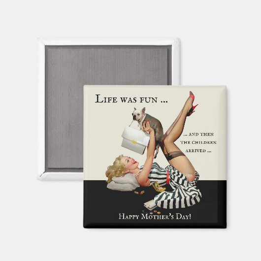 Funny Pin-Up Moederdag  Magnet (Voorkant / Achterkant)