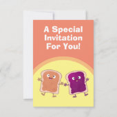 Funny pindakaas en Jelly cartoon Kaart (Achterkant)