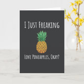 Funny Pineapple Cards Humor Fruit Humorous Kaart (Gele Bloem)