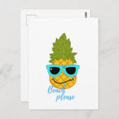 Funny Pineapple Chilling with Summer Sunbril Briefkaart (Voorkant / Achterkant)