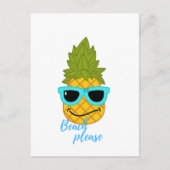 Funny Pineapple Chilling with Summer Sunbril Briefkaart (Voorkant)