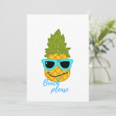 Funny Pineapple Chilling with Summer Sunbril Kaart (Staand voorkant)