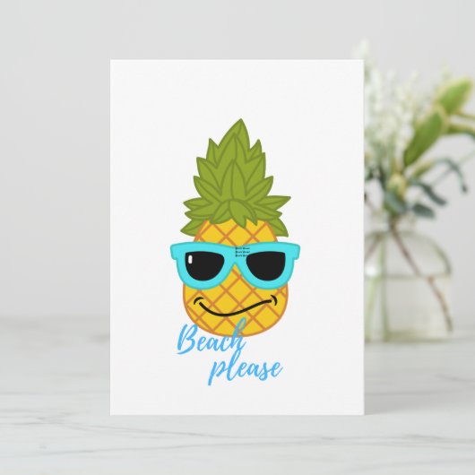 Funny Pineapple Chilling with Summer Sunbril Kaart (Staand voorkant)