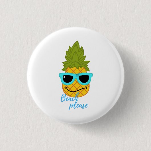Funny Pineapple Chilling with Summer Sunbril Ronde Button 3,2 Cm (Voorkant)