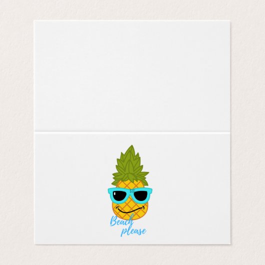 Funny Pineapple Chilling with Summer Sunbril Visitekaartje (Buitenkant ongevouwen)
