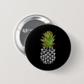 Funny Pineapple Distressed Design Badminton Sport Ronde Button 5,7 Cm (Voorkant /achterkant)