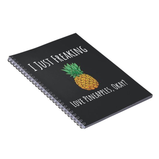 Funny Pineapple Gifts Fruit Cute Humor Vegan Notitieboek (Rechterzijde)