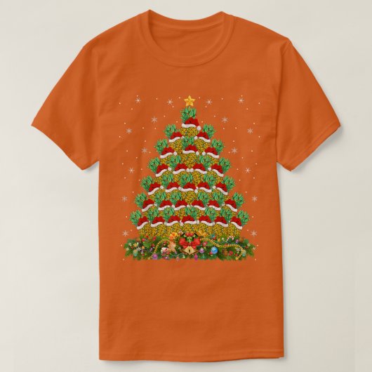 Funny Pineapple Lover Xmas lampjes Pineappel Chris T-shirt (Design voorkant)
