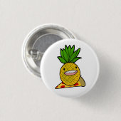 Funny Pineapple op Pizza Pin Ronde Button 3,2 Cm (Voorkant /achterkant)