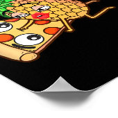 Funny pineapple op Pizza Poster (Hoek)