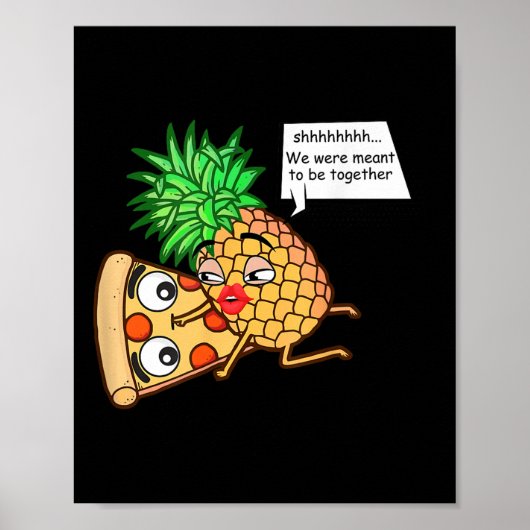 Funny pineapple op Pizza Poster (Voorkant)