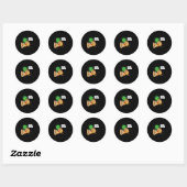 Funny pineapple op Pizza Ronde Sticker (Vel)