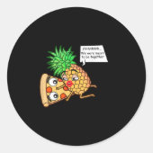 Funny pineapple op Pizza Ronde Sticker (Voorkant)
